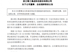 突發(fā)！精工科技總經(jīng)理辭職